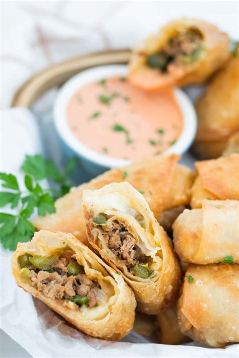 Cheesesteak Egg Rolls Recipe