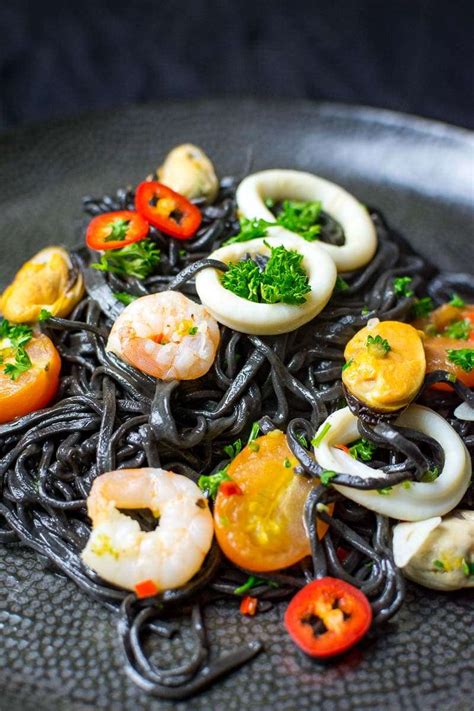 Squid Ink Seafood Pasta Recipe