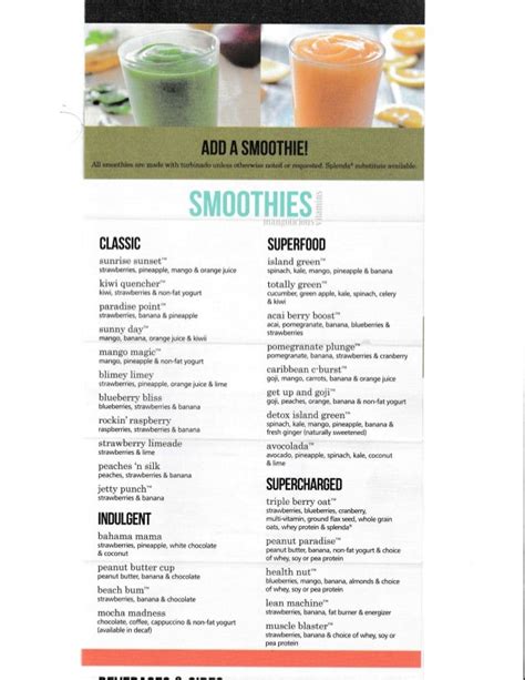 Tropical Smoothie Cafe Recipes